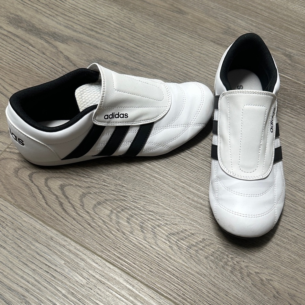 Adidas Women's White and Black Slip-On Sneakers